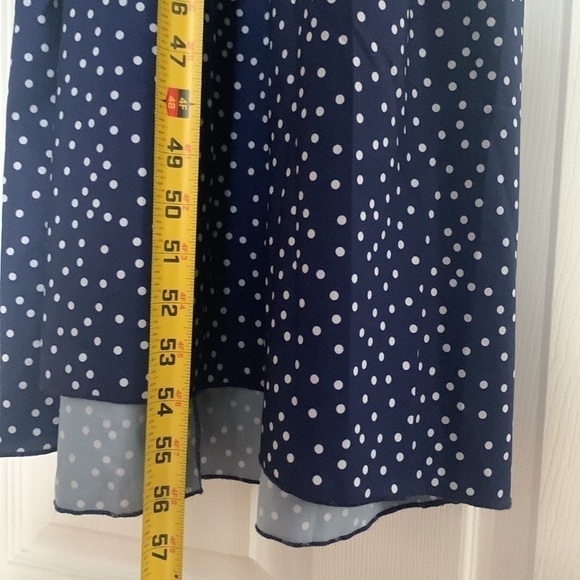 NWT White Dots on Blue Maxi Dress Size L - Picture 9 of 9